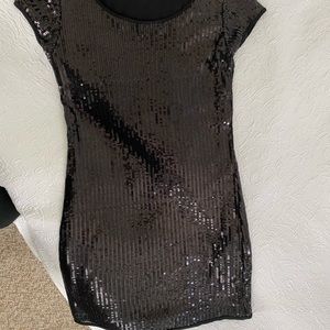 Little Black Sequin Mini Dress